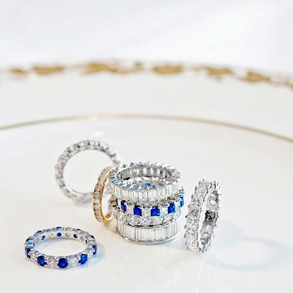 Customized colorful diamond rings