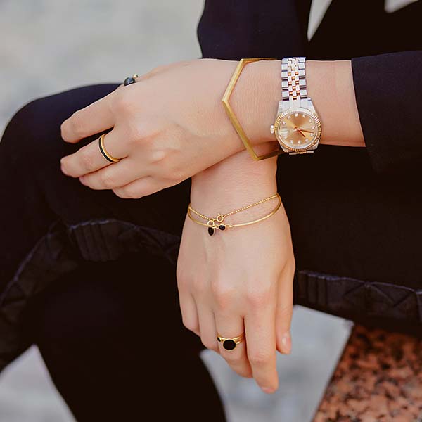 21 karat gold bracelet, weight 4.11 grams - زمرد ذهب و الماس